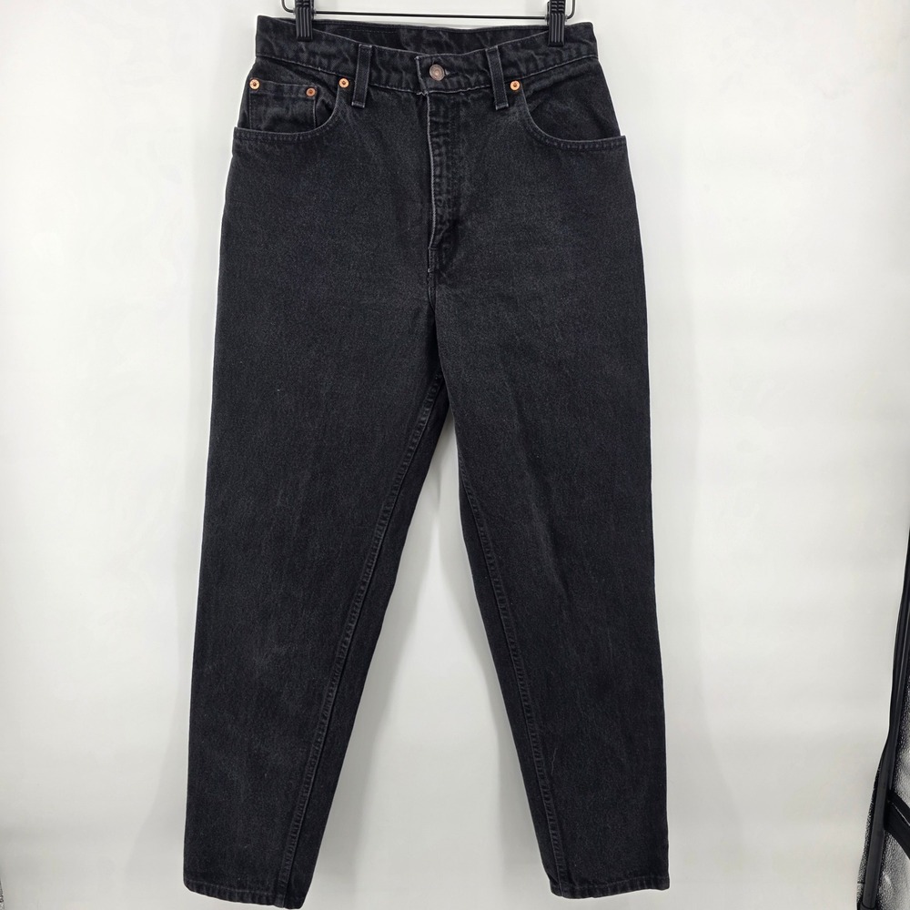 Levi Strauss 551 10 Mom Jeans Black Relaxed Fit Tapered Leg Medium‎